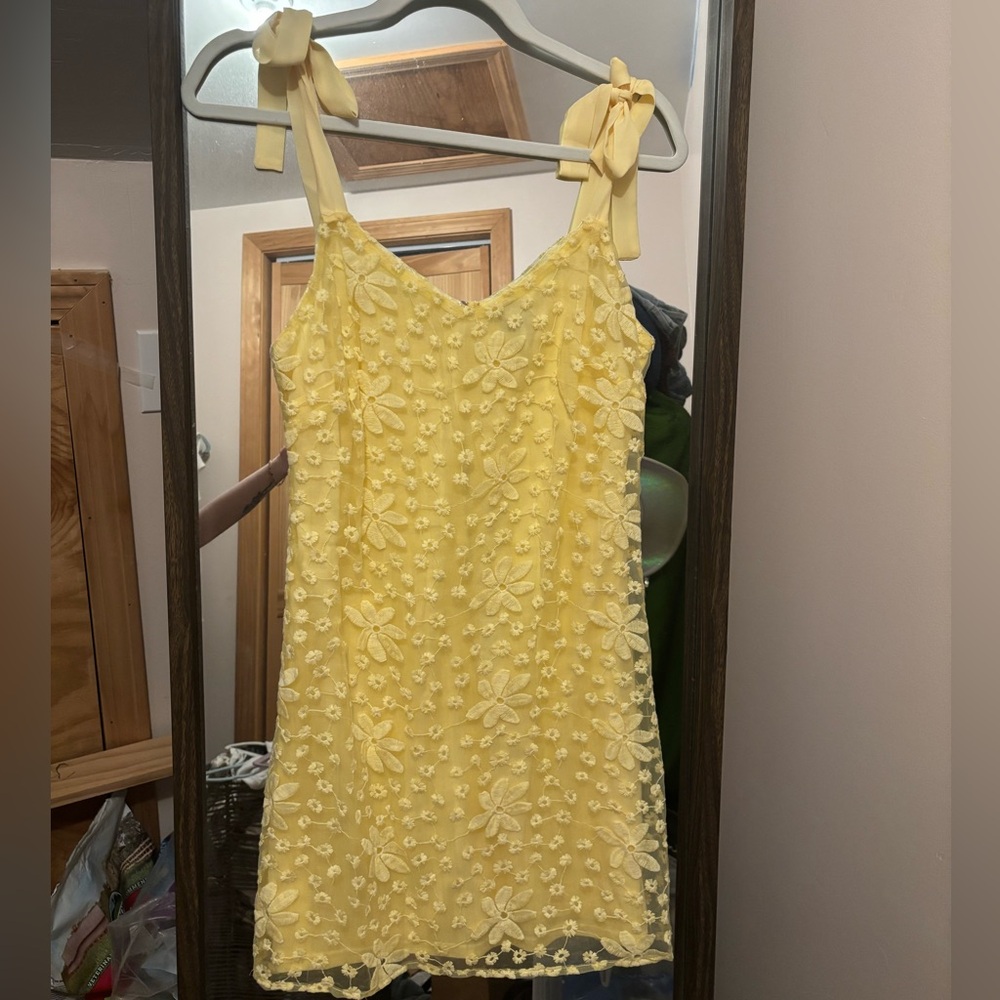 Blue Rain Sunny Yellow Dress